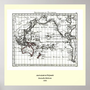 ヴィンテージ1806の地図 – オーストラリア・エポリネシー ポスター