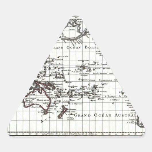 ヴィンテージ1806の地図 – オーストラリア・エポリネシー 三角形シール (正面)