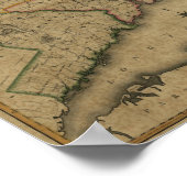 ヴィンテージ1813コネチカットの地図 ポスター (角)