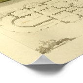 ヴィンテージ1818ハウスデザインコテージレイアウトプリント ポスター (角)