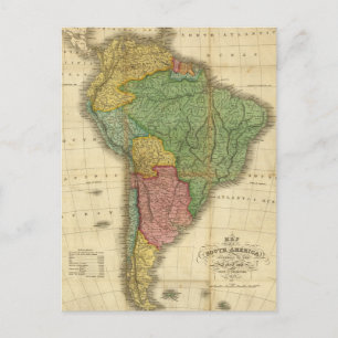 ヴィンテージ1826南米の地図Anthony Finley ポストカード