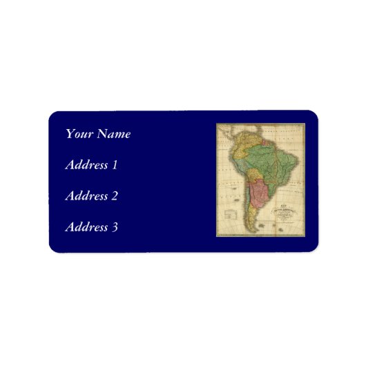 ヴィンテージ1826南米の地図Anthony Finley ラベル (正面)