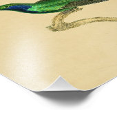 ヴィンテージ1830ハミングバードプリントグリーンブルー フォトプリント            (角)