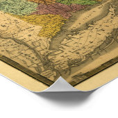 ヴィンテージ1831の地図 – 南ニューイングランド ポスター (角)