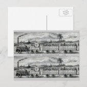 ヴィンテージ1831の柵の列車のしおり ポストカード (正面/裏面)