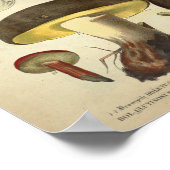 ヴィンテージ1831キノコ品種イエローブラウンプリント ポスター (角)