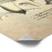 ヴィンテージ1831キノコ品種イエローブラウンプリント ポスター (角)