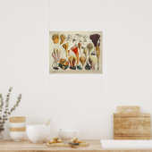 ヴィンテージ1831マッシュルーム品種レッドブラウンプリント ポスター (キッチン)