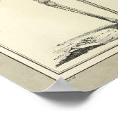 ヴィンテージ1831骨格解剖学プリント ポスター (角)