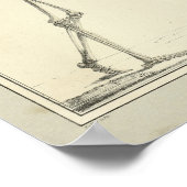 ヴィンテージ1831骨格解剖学プリント ポスター (角)