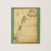 ヴィンテージ1837ハワイの地図 – ハワイアン諸島 ジグソーパズル (縦)