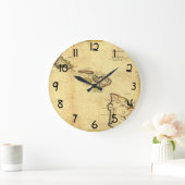 ヴィンテージ1837ハワイの地図 – ハワイアン諸島 ラージ壁時計 (ホーム)