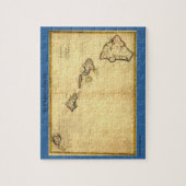 ヴィンテージ1837ハワイマップ-ハワイアン諸島 ジグソーパズル (縦)