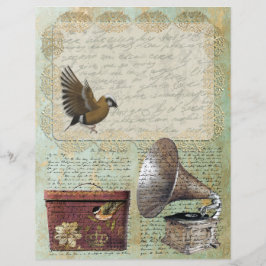 ヴィンテージ1837文字レースラベル蓄音機帽子ボックス