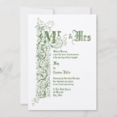 ヴィンテージ1839ビクトリアン年のフローラ縁ど結婚の 招待状 (正面)