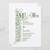 ヴィンテージ1839ビクトリアン年のフローラ縁ど結婚の 招待状 (正面/裏面)