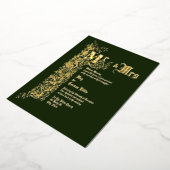 ヴィンテージ1839ビクトリアン年のフローラ縁ど結婚の 箔招待状 (回転した状態)