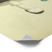 ヴィンテージ1841レッドブルーイエローマッシュルームアートプリント ポスター (角)