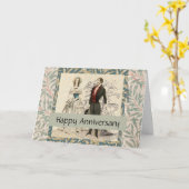 ヴィンテージ1844ビクトリアンの結婚結婚作品 カード (黄色い花)