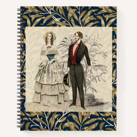 ヴィンテージ1844ビクトリアンの結婚結婚作品 ノートブック (正面)