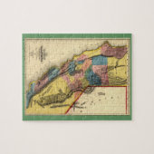 ヴィンテージ1851カリフォルニア金ゴールド地域州マップ ジグソーパズル (横)