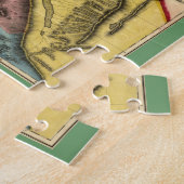 ヴィンテージ1851カリフォルニア金ゴールド地域州マップ ジグソーパズル (側面)