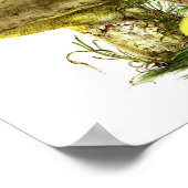 ヴィンテージ1855マッシュルームブラウンイエローアートプリント ポスター (角)