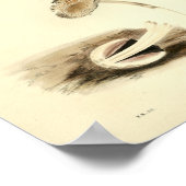 ヴィンテージ1855マッシュルームブラウンホワイトアートプリント ポスター (角)