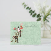 ヴィンテージ1860の黒紋付きタイトマウスペア シーズンポストカード (スタンド正面)