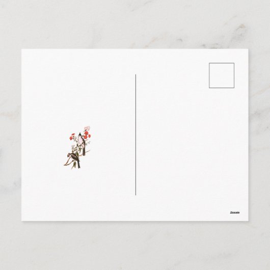 ヴィンテージ1860の黒紋付きタイトマウスペア シーズンポストカード (裏面)