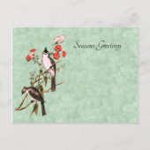 ヴィンテージ1860の黒紋付きタイトマウスペア シーズンポストカード (正面)