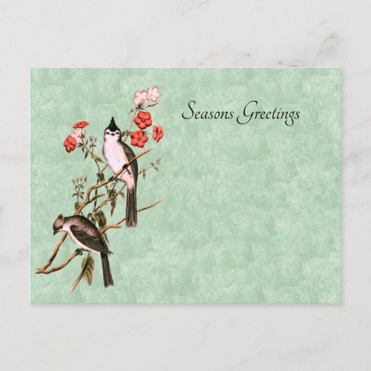 ヴィンテージ1860の黒紋付きタイトマウスペア シーズンポストカード (正面)