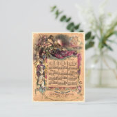 ヴィンテージ1860年ビクトリアン暦カレンダー ポストカード (スタンド正面)