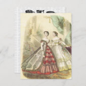 ヴィンテージ1860s女性V2茶パーティー 招待状 (正面/裏面)