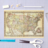 ヴィンテージ1861 - 1889米国地図 薄葉紙 (クラフト)