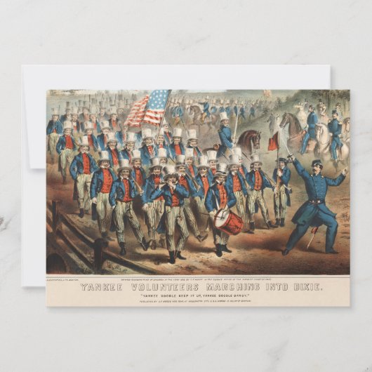 ヴィンテージ1862ヤンキーのボランティアがディクシーに行進 カード (正面)