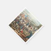 ヴィンテージ1862ヤンキーのボランティアがディクシーに行進 スタンダードカクテルナプキン (角)