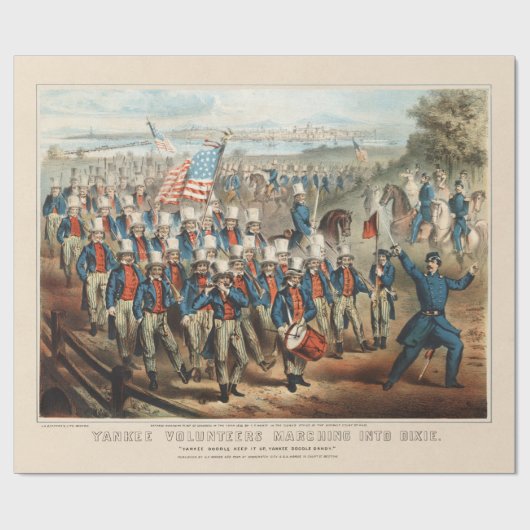 ヴィンテージ1862ヤンキーのボランティアがディクシーに行進 ラッピングペーパー (フラット)