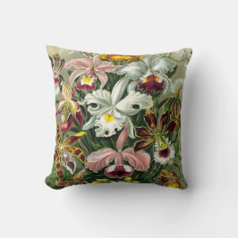 ヴィンテージ1865の植物の蘭のイラストレーション クッション