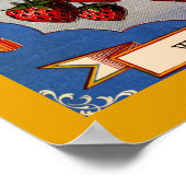 ヴィンテージ1868新鮮なイチゴのラベルコピー ポスター (角)