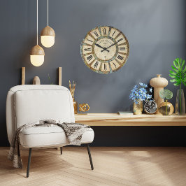 ヴィンテージ1870のステーションカフェウォールクロック ラージ壁時計