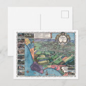 ヴィンテージ1871年ロサンゼルスの地図 ポストカード (正面/裏面)