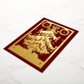 ヴィンテージ1873ビクトリアン年クリスマスツリー 箔シーズンカード (回転した状態)