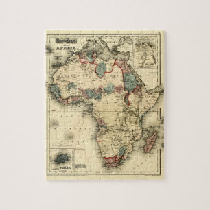 ヴィンテージ1874アフリカの地図アフリカアンティークアフリカプリント ジグソーパズル