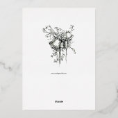 ヴィンテージ1874植物学フローラ 箔招待状 (裏面)