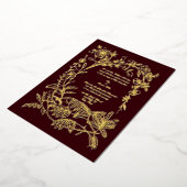 ヴィンテージ1874植物学フローラ 箔招待状 (回転した状態)