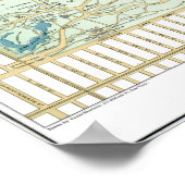 ヴィンテージ1875セントラルパークNYCのガイドマップ ポスター (角)