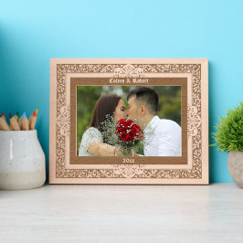 ヴィンテージ1876ビクトリアン年ウォルターク縁どレーン レーザー彫刻フレーム