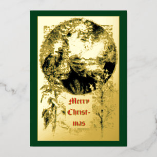 ヴィンテージ1879ビクトリアン年父クリスマス 箔シーズンカード