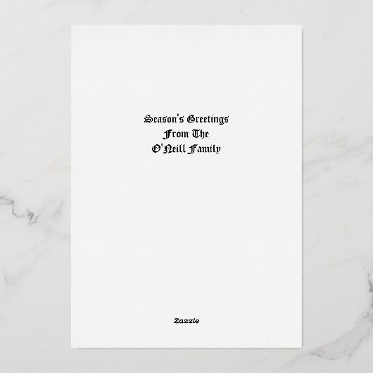 ヴィンテージ1879ビクトリアン年父クリスマス 箔シーズンカード (裏面)